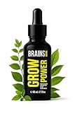 BRAINS & SONS Grow Power Haarserum – Mehr Power auf’m Kopf! 5% Biotin + Rosmarin & Ginseng für dickeres, volleres Haar – Unterstützt natürlich die Haargesundheit – Collagen & Vitamin B6 – Für Sie & Ih