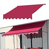 Ersatz für Terrassen Klemmmarkise, Polyester Überdachung mit UV Schutz, Wasserabweisende Sonnenschutzabdeckung (Color : Red, Size : 400cm)