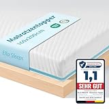 Ella Topper 160x200cm H3 H2 7cm hoch, Matratzentopper 160x200cm Gel-Memory- Schaum, Öko-Tex & CertiPUR zertifizierter Visco Topper, Mattress Topper mit Elastischer und Rutschfester Unterseite
