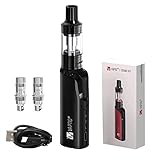 VAPTIO Cosmo Kit Elektronische Zigarette 1500 mAh 30W Power Vape Kit, Starter Kit mit 2,0 ml Cosmo Tank 2 Stück Cosmo Spule,No E Liquid No Nicotine (Schwarz)