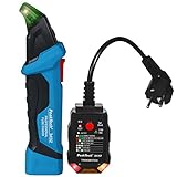 PeakTech 3432 Sicherungsfinder / Stromkreisfinder mit Steckdosentester für 230V Schuko, kontaktlose Suche, NCV Spannungsprüfer, Messgerät für die Elektroinstallation, 1 Stück, P 3432, Blau