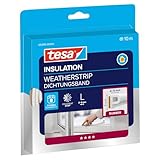 tesa INSULATION Gummidichtung L - Selbstklebende Dichtung zum Isolieren von Spalten an Fenstern und Türen - Weiß - 10 m x 9 mm x 5,5 mm