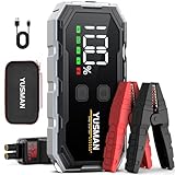 YUSMAN Starthilfe Powerbank 4000A, 12V Starthilfe Powerbank für pkw(8L Benzin oder 6L Diesel), powerbank starthilfe Auto mit LCD Display und Unterstützt 4 LED-Lichtmodi, Unterstützt Schnellladung