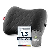 HIKENTURE Aufblasbares Camping/Reise Kissen mit Abziehbarem Kissenbezug, Ergonomisches Kopfkissen, Komfortables Nackenkissen für Reise/Outdoor, Inflatable Travel Neck Pillow(Schwarz)…