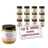 MeinWildvogel Erdnussbutter 12x 350g, nährstoffreiches Weichfutter mit Sonnenblumenkerne für Wildvögel und Gartenvögel. Ganzjähriges Fettfutter / peanut butter für Ihre Vögel, ohne Gentechnik