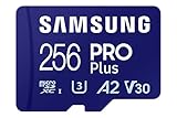 Samsung PRO Plus microSD-Karte + SD-Adapter, 256 GB, Für Mobile Gaming auf Smartphones, Tablets und Handheld Konsolen, UHS-I U3, Full HD & 4K UHD, 180 MB/s Lesen, 130 MB/s Schreiben, MB-MD256SA/EU