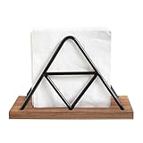 Serviettenhalter, Metall-Serviettenhalter, Holz-Serviettenhalter, rostfreier Serviettenhalter, dreieckiger Serviettenhalter, geeignet für Restaurants, Cafés und andere Orte