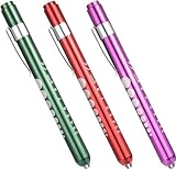 FRIUSATE 3 Stück Diagnostikleuchte Pupillenleuchte Medizinische Penlight, Krankenschwester Taschenlampe mit Taschenclip Mini LED Taschenlampe für Krankenschwestern Ärzte (Grün, Rot, Lila)