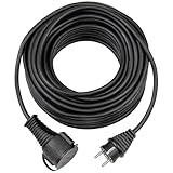 Brennenstuhl Qualitäts-Gummi-Verlängerungskabel 10m (IP44, Kabel für außen) schwarz