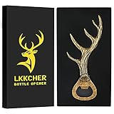 LKKCHER Hirschgeweih Geschenke, Geburtstagsgeschenk für Frauen Männer, Bierflaschenöffner, Weihnachtsgeschenke für frauen Männer, Personalisierte Geschenke für Jäger, Fraue, Männer, Mama, Papa, Vater