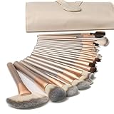 Nestlingâ 18 Stück Professionelle Kosmetik Make-Up Pinsel Werkzeuge Kosmetik Make-Up-Pinsel-Set Mit Roll Up Pu-Leder Tasche, Holzgriff