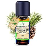 Naturreines BIO Latschenkieferöl, 10ml - 100% pures ätherisches bio Öl von WUNDERKRAFT.BIO, Aromatherapie & Diffuser geeignet, ideal als Sauna-Zugabe oder Massageöl nach dem Sport