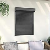 Myheimly Rollladen Gute Wärme- und Schalldämmung Rollladenpanzer Behang Rolladen Rolladenbehang Vorbaurollladen Vorbaurolladen Aluminium Anthrazit,70 x 100 cm