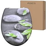 SCHÜTTE WC-Sitz STONE mit Absenkautomatik und Schnellverschluss aus Duroplast, Toilettendeckel mit 175kg Belastbarkeit, Toilettensitz mit Brille, Klodeckel für WC, Klobrille mit Motiv