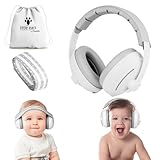Aolso 2 in 1 Gehörschutz Baby Kopfhörer, Kopfhörer Lärmschutz, Ohrenschützer Lärmschutz für Neugeborene, Baby Ohrenschützer Noise Cancelling mit gepolstertem und verstellbarem Kopfbügel (Grau)