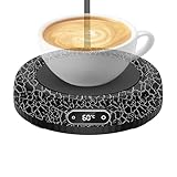 Elektrischer Tassenwärmer, Tassenwärmer für den Schreibtisch | Kaffeewärmer Teller Tassenwärmer | 4 Temperatureinstellungen Getränkewärmer, Kaffeewärmer mit Umgebungslicht für Getränke, Milch, Tee