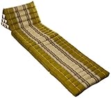 Leewadee - Bequeme Japanische Bodenmatratze - Thai Bodenliege mit Dreieckskissen - Futon Klappmatte - Thai Massagematte, 170 x 53 cm, Grün