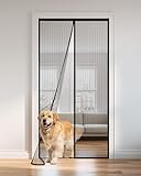 Kitsure Magnet Fliegengitter Tür – 91 x 205 cm Retraktables Insektenschutz Türnetz für Haustür oder Schiebetür, Kinder- & Haustierfreundlich, Freihändig, hält Insekten fern & lässt frische Luft herein