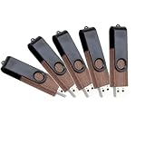 5 Pack USB Memory Stick 32GB USB 3.0 Flash Drive USB Stick Holz und Swivel Design USB Drive 3.0 Memory Sticks USB Sticks Pen Drive Reißverschluss Stick für Computer, Tablet, TV, Auto