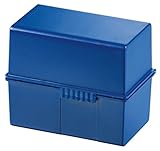 HAN Karteibox DIN A5 quer, für 450 Karten mit Stahlscharnier, blau, 975-14