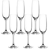 Leonardo Ciao+ Sektglas 6er Set, Prosecco-Gläser mit gezogenem Stiel, spülmaschinenfeste Sekt-Kelche, Höhe 22,5 cm, 190 ml, 061445