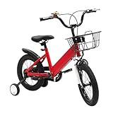 Garbenat 14 Zoll Kinderfahrrad Upgraded Kinder Fahrrad für ab 3-5 Jahre Kinderfahrrad mit Stützrädern & Korb HöHenverstellbar Fahrrad Kinder für Jungen & Mädchen (Rot)