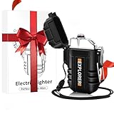 Coquimbo Geschenke für Männer Papa, Feuerzeug Elektrisch Winddicht Lichtbogen Feuerzeug USB Aufladbar Plasma Feuerzeug Sturmfeuerzeug für Kerzen Camping Survival Papa Geschenke