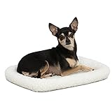 MidWest Homes for Pets Modell 40218 Haustierbett für Hund/Katze, 46 cm lang, Fleece, bequemes Polster, passend für 46 cm lange Hundebox, pflegeleicht, maschinenwaschbar und trocknergeeignet, weiß