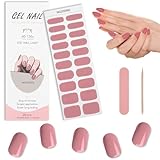 Nagelfolie Selbstklebend,Gel-Nagelfolie Full Wraps Nagelaufkleber 1 Blatt 20 Stk UV Gel Streifen mit Nagelfeile Alkohol Wattepads für DIY Nagelkunst Damen Mädchen Weihnachten Nageldekora(Burgunderrot)