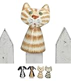 NETPROSHOP Kleine Zaunfigur Katze oder Hund Zaunhocker aus Metall Höhe ca. 8 cm, Auswahl:Luna