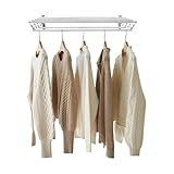 awolsrgiop Wäscheständer Wandmontage Ausziehbar 7 Stangen, Edelstahl Trockenständer bis 40kg, 3D Verstellbarer Wäschetrockner für Bad & Balkon, Silber