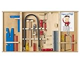 Pebaro 407 Qualitäts-Laubsägeschrank, 24 Teile, komplettes Set im Holzschrank, Stahlwerkzeuge, Laubsägebogen und Säge für Metall made in Germany, Basteln mit Holz, Bastelset, Geschenkidee für Kinder