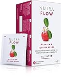 Nutra Tea NUTRAFLOW, Nieren und Blasentee zur Unterstützung bei Blasenentzündung, trägt zur Ausscheidungsfunktion der Nieren bei, 20 wiederverwendbare Teebeutel, Kräutertee mit Cranberry & Acerola