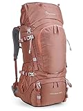 MOUNTAINTOP Trekkingrucksack Damen 60L Großer Rucksack Wanderrucksack Reiserucksack Outdoor Rucksack mit Regenhülle(Rosa)