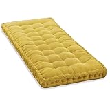 Premium Gelb Bankauflage Bankauflage 55x200 cm für 1/2/3 Sitzer 10cm Dicke Waschbar Indoor Outdoor Gartenkissen Perfekt für Fensterbank & Stühle