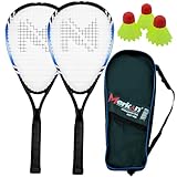 Merkan Speed-Badminton Set, 2 handliche Aluminiumschläger, Länge 58,9 cm, ideal geeignet für stabiles und schnelles Spielen, hochwertige Tasche (MSP-001)