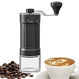 Manuelle Kaffeemühle, 40 einstellbare Einstellungen, Doppellager-Positionierung, konisches Mahlwerk, abnehmbarer Griff und visuelles Pulverbehälter-Design, geeignet für Reisen/Camping/Zuhause/Büro
