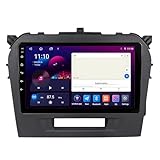Android 14 Autoradio - 9 Zoll Doppel-DIN-Touchscreen-Radio für Suzuki Vitara 2014-2019, Carplay, Bluetooth, GPS, Rückfahrkamera, Lenkradsteuerungen (S1 1G+32G)