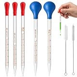 Pipette Set, 7-teilig mit Glaspipette 1ml 2ml 3ml 5ml 10ml und Reinigungsbürsten, Für Labor Schule DIY Projekte, Präzise Messung von Reagenzien Ölen Flüssigkeiten