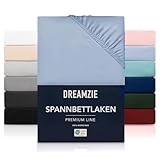 Dreamzie - Spannbettlaken 90x200cm | Mikrofaser Weich – Für Dicke Matratzen – Oeko-Tex | Komfort, Atmungsaktivität, Pflegeleicht – Blau