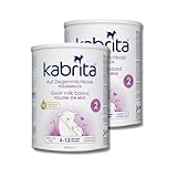 KABRITA | Ziegenmilch Folgemilch 6-12 Monate | Hochwertige Babynahrung - Baby Milch, nahrhaft* und sanft zum Babybauch | Inhalt: 2x800g Babynahrung-Milchpulver