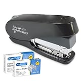 Rapesco 1466 Germ-Savvy Antibakterieller ECO Luna Less Effort Heftgerät, 2000 Heftklammern, 50 Blatt Kapazität, Schwarz