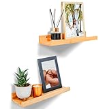 DeinKaufladen.com Bilderleiste Holz Wall Shelf Bambus Wandregal schmal Bilderregale für die Wand Bambus Fotoleiste Floating Shelf Wandregal Brett Bilderleisten Bilderregal Schweberegal