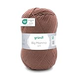 Gründl Wolle Big Mamma Uni - 1 Knäuel 400 g / 1040 m - Strickgarn - Häkelgarn - 100% Polyacryl - Weich & Pflegeleicht - Nadelstärke 3,5-4,5 - cappucino