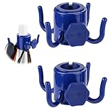 ZORVUJI Sonnenschirm Haken 2 Stück, 4-Zacken Aufhängehaken für Strand, Camping, Reisen – Hängender Haken für Handtücher, Taschen, Kleidung, Sonnenbrillen, Kameras (blau, weiß)