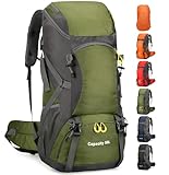 jianyana Wanderrucksack 50L Trekkingrucksack Regenhülle Reiserucksack Wasserdichter Campingrucksack für Wandern Camping Bergsteigen Reisen Sport Herren Damen