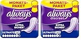 Always Discreet Inkontinenzeinlagen Ultimate Day, 48 Binden (4 x 12 Stück) für Damen, Monatspaket, starker Schutz bei Blasenschwäche, den Sie kaum spüren (Packung mit 2)