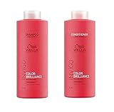 Wella INVIGO Color Brilliance Color Protection Fine/Normal Shampoo 1000ml und Vibrant Color Conditioner 1000ml, Haarpflegeprodukte für Farbschutz