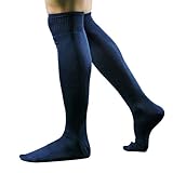 Socken Herren 39-42 Lustige hoch Herrensocke Baseball Kniestrümpfe (Dark Blue, One Size)