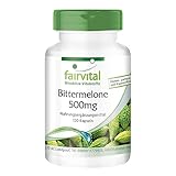 Fairvital | Bittermelone Kapseln - mit Chrom - 500mg Bittergurke Frucht-Extrakt pro Kapsel - HOCHDOSIERT - VEGAN - mit 10% Charantin - Momordica Charantia - 120 Kapseln